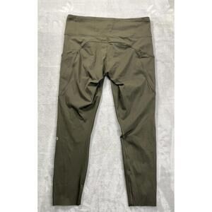 Lululemon Fast Free 7/8 Tight II 24” Nulux Size 12 Green Olive Mid Rise Pockets